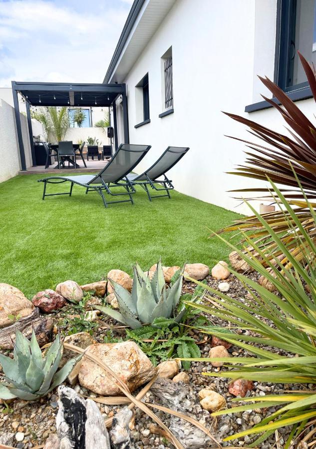Villa Contemporaine Avec Piscine Chauffee Proche Des Plages Sauvian Bagian luar foto